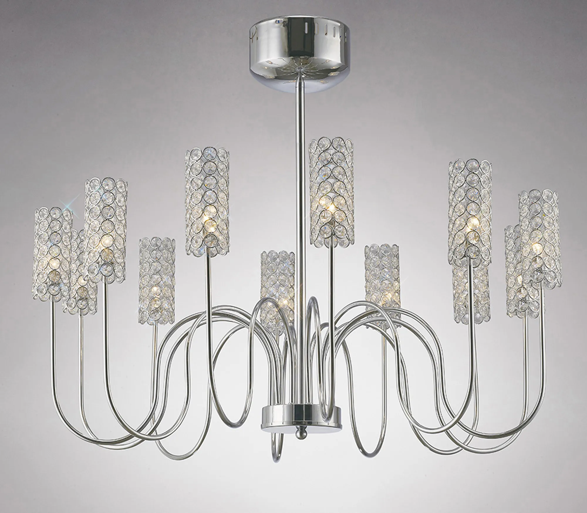 Martina Crystal Ceiling Lights Diyas Multi Arm Crystal Fittings